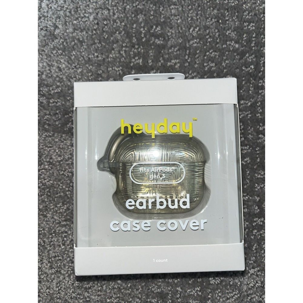 NEW‼ Heyday GOLD GEO LINES AirPods 3rd Generation Silicone Case w/‎ Clip